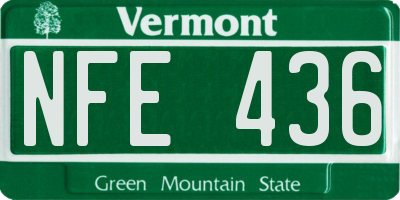 VT license plate NFE436