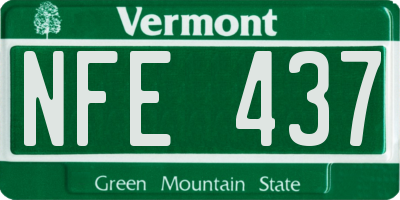 VT license plate NFE437