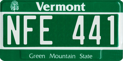 VT license plate NFE441
