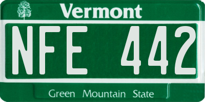 VT license plate NFE442