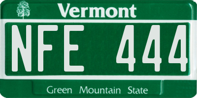 VT license plate NFE444