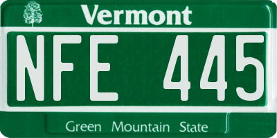 VT license plate NFE445