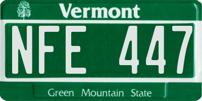 VT license plate NFE447