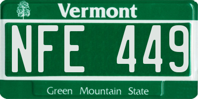 VT license plate NFE449