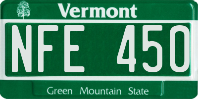 VT license plate NFE450