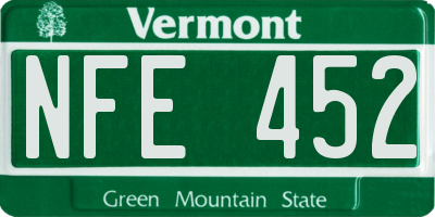 VT license plate NFE452