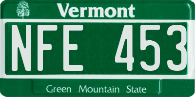VT license plate NFE453