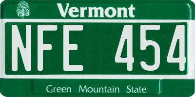 VT license plate NFE454