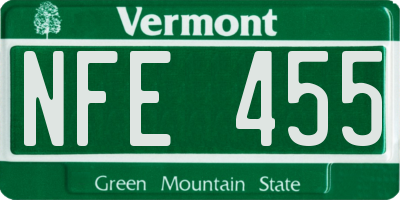 VT license plate NFE455