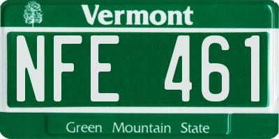VT license plate NFE461
