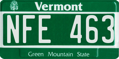 VT license plate NFE463