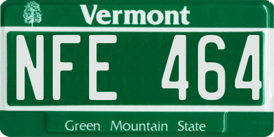 VT license plate NFE464