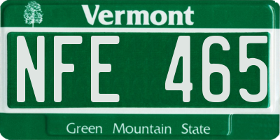VT license plate NFE465
