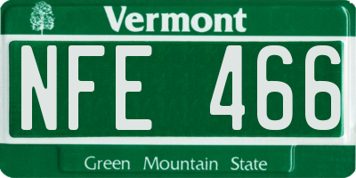 VT license plate NFE466