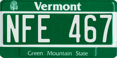 VT license plate NFE467