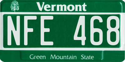 VT license plate NFE468