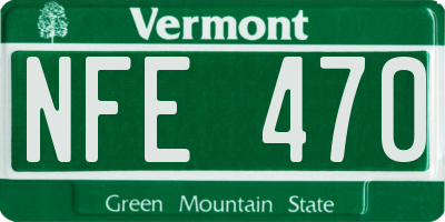 VT license plate NFE470