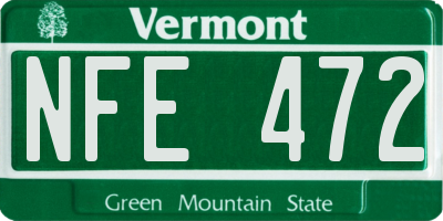 VT license plate NFE472