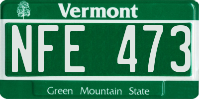 VT license plate NFE473