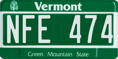 VT license plate NFE474
