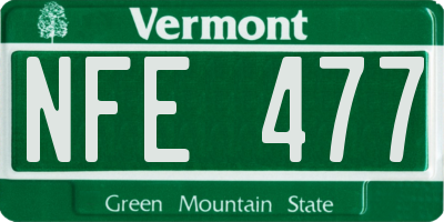 VT license plate NFE477