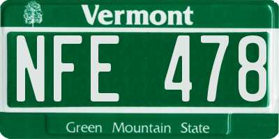 VT license plate NFE478
