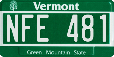 VT license plate NFE481