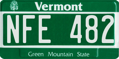 VT license plate NFE482