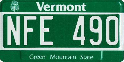 VT license plate NFE490