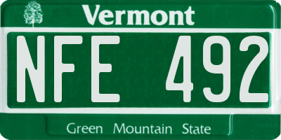 VT license plate NFE492