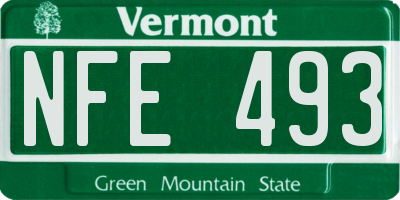 VT license plate NFE493