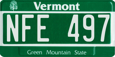 VT license plate NFE497