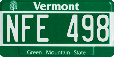 VT license plate NFE498