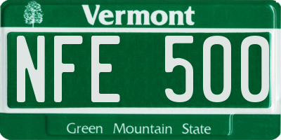 VT license plate NFE500
