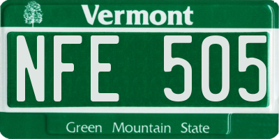 VT license plate NFE505