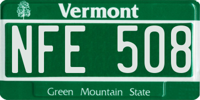 VT license plate NFE508