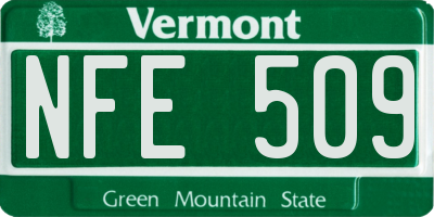 VT license plate NFE509