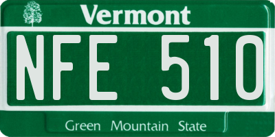 VT license plate NFE510