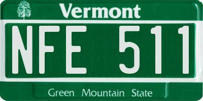 VT license plate NFE511