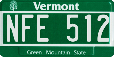 VT license plate NFE512