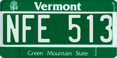 VT license plate NFE513