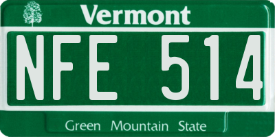 VT license plate NFE514