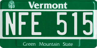 VT license plate NFE515