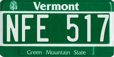 VT license plate NFE517
