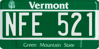 VT license plate NFE521
