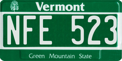 VT license plate NFE523