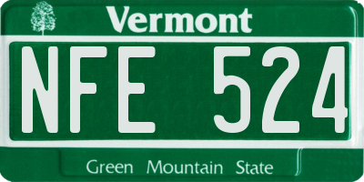 VT license plate NFE524