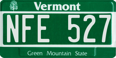 VT license plate NFE527
