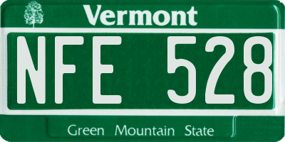 VT license plate NFE528
