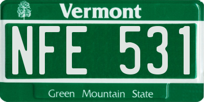 VT license plate NFE531